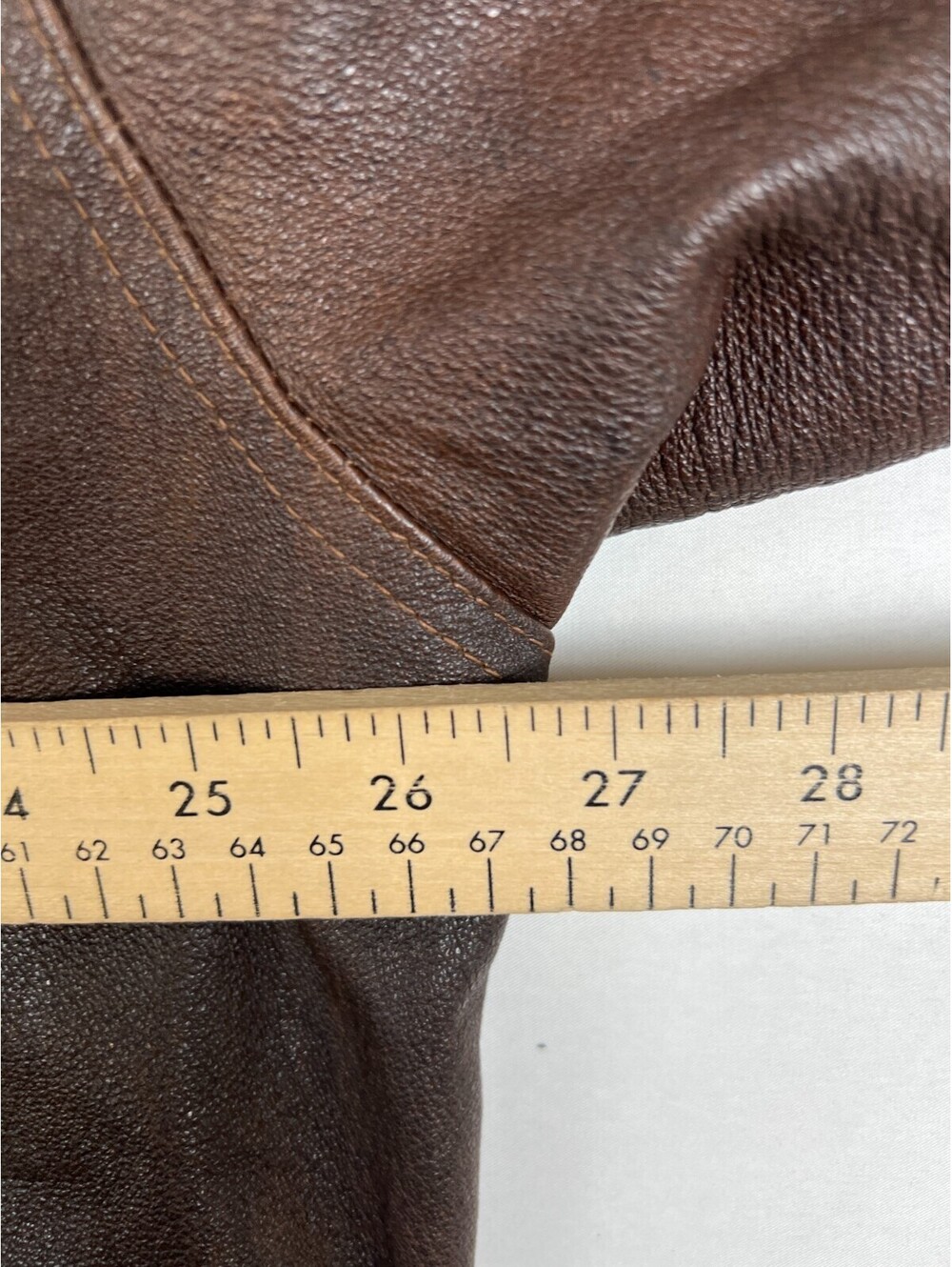 Ash Creek Trading Vintage Brown Leather Bomber Jacket Mens XL Paisley Lining - Picture 12 of 13
